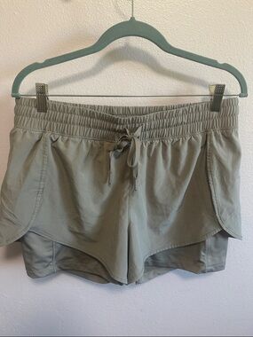 90 Degree By Reflex Gray Layered Athletic Shorts